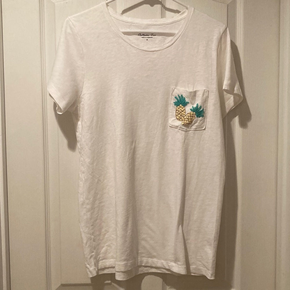 J crew pineapple pocket t shirt size medium